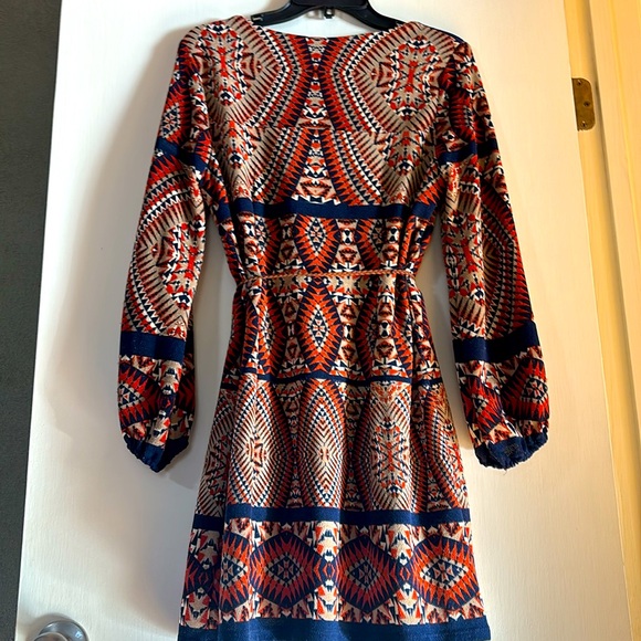 Western/Bohemian Aztec Print knee-length Signature by Robbie Bee dress - Picture 6 of 10